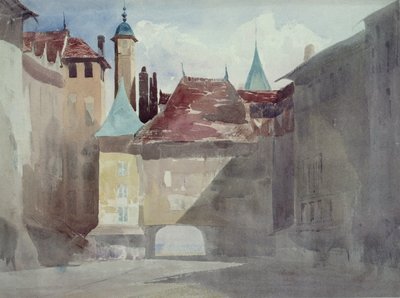 La Place du Molard, Geneva by Richard Parkes Bonington